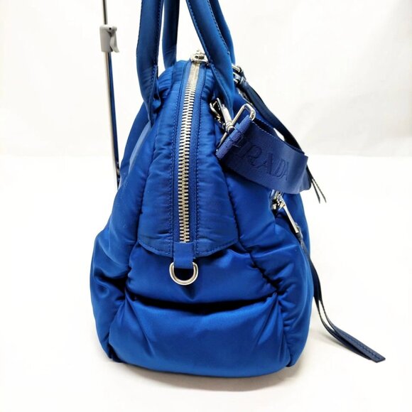 Prada Hand Bag Navy Blue Nylon 643-081325 - Picture 3 of 14